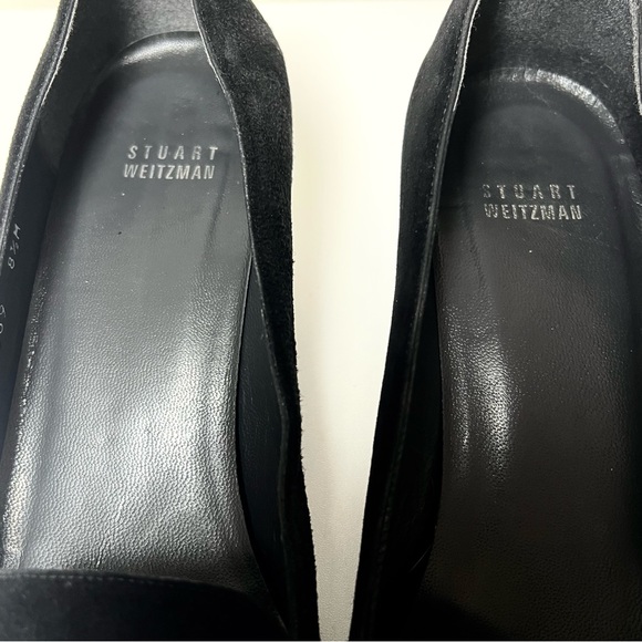 Stuart Weitzman Black Suede Loafers Size 8 1/2 M - Picture 5 of 9